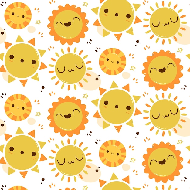 Free vector hand drawn sun pattern