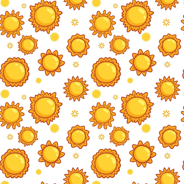 무료 벡터 손으로 그린 된 태양 패턴