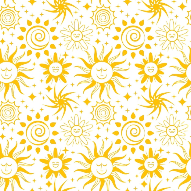 Hand drawn sun pattern