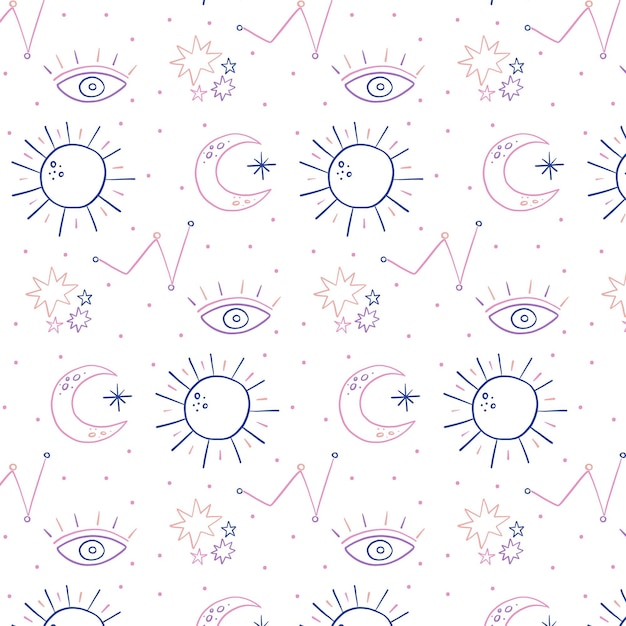 Hand drawn sun pattern