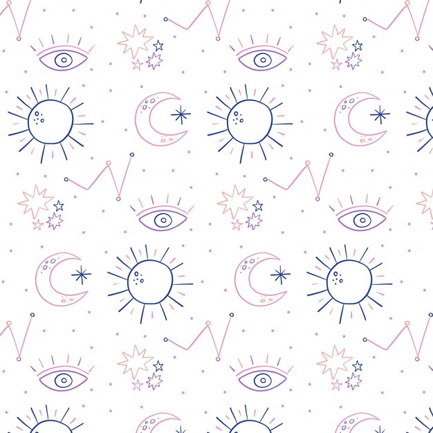 Hand drawn sun pattern