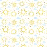 Free vector hand drawn sun pattern