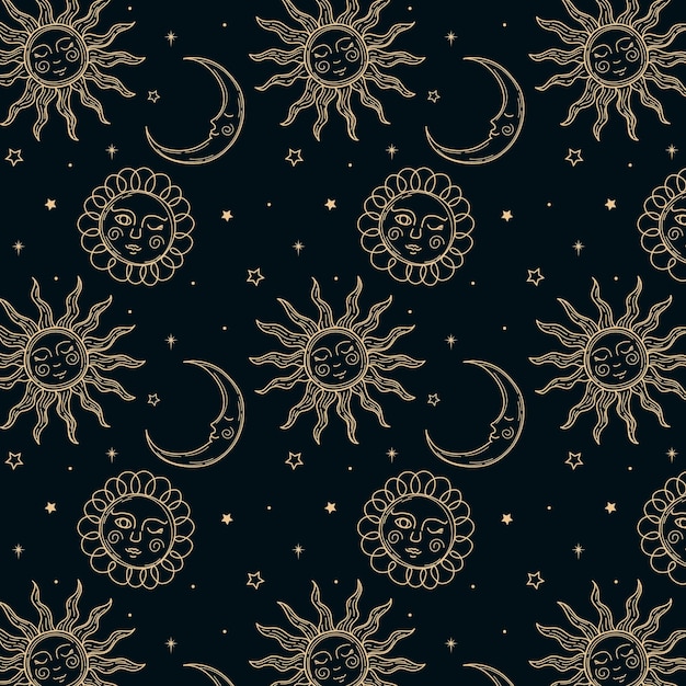 Free vector hand drawn sun pattern