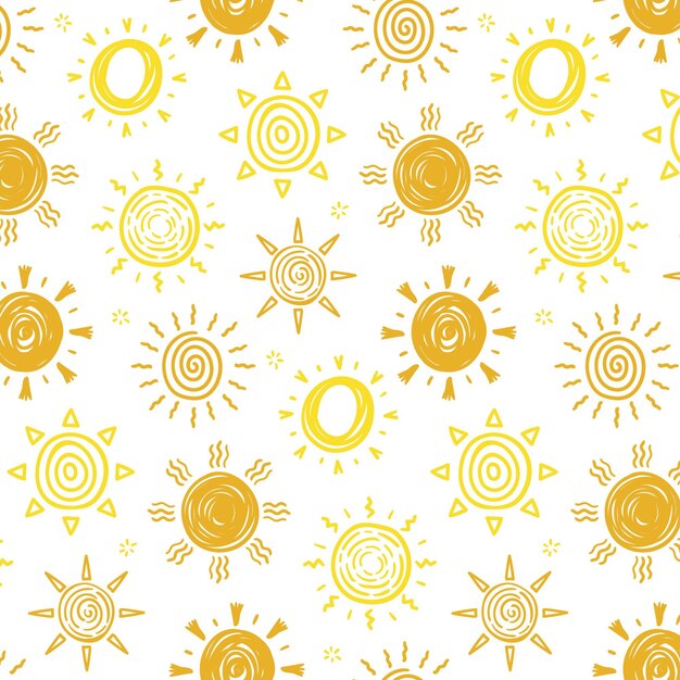 手描きの太陽のパターン