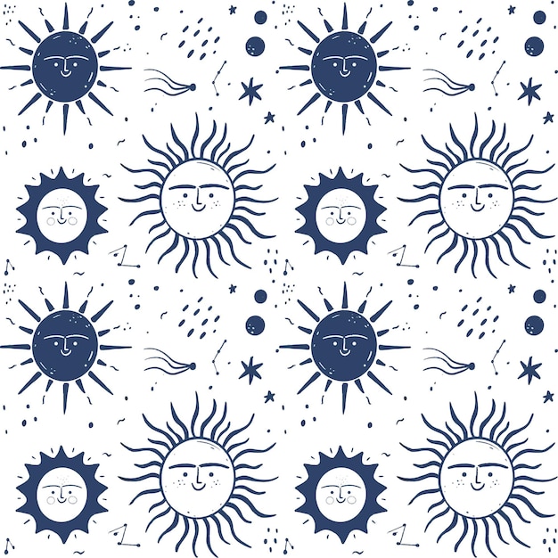 Free vector hand drawn sun pattern