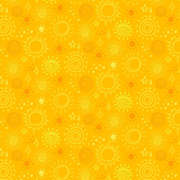 Hand drawn sun pattern