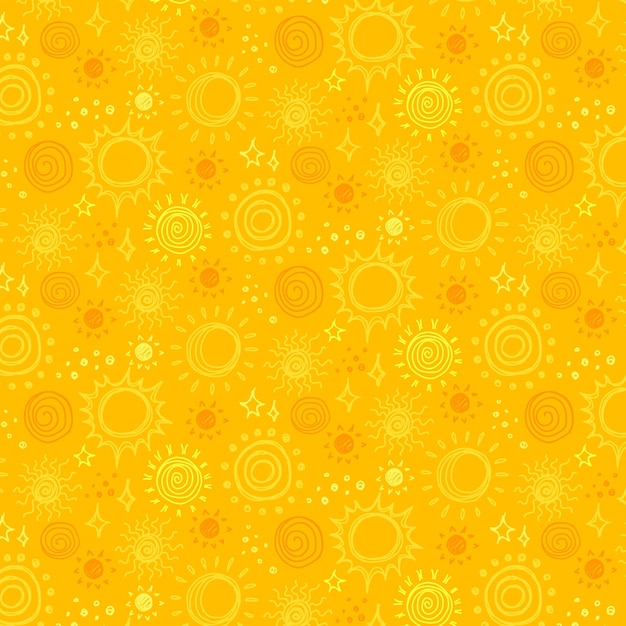 Hand drawn sun pattern