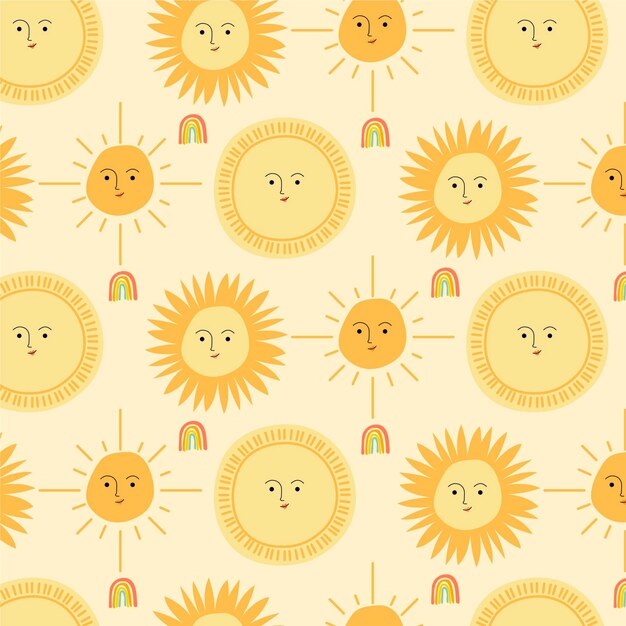 Hand drawn sun pattern