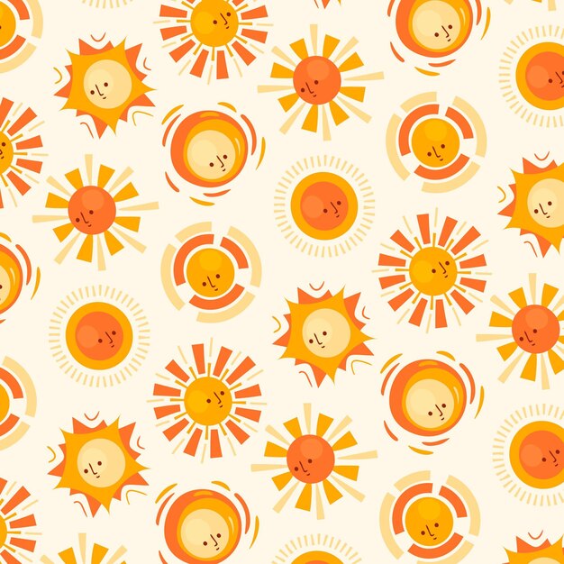 Hand drawn sun pattern