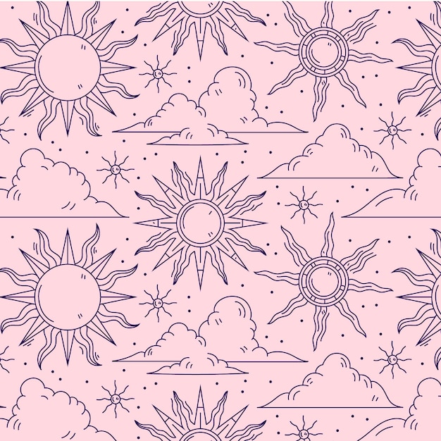 Hand drawn sun pattern