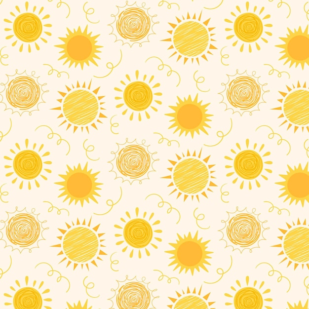 Hand drawn sun pattern