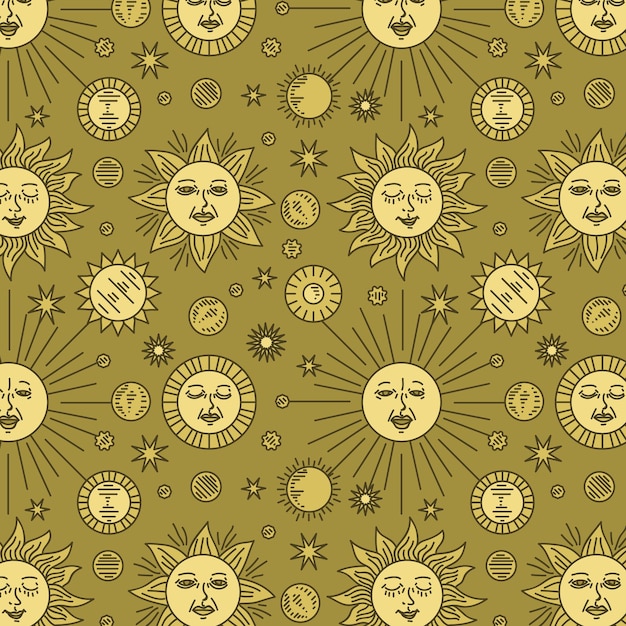 Free vector hand drawn sun pattern