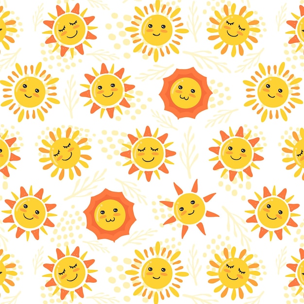 Hand drawn sun pattern