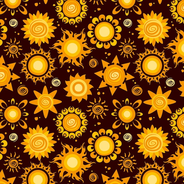 Free vector hand drawn sun pattern