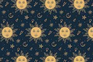 Free vector hand drawn sun pattern