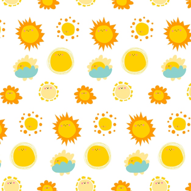 Hand drawn sun pattern