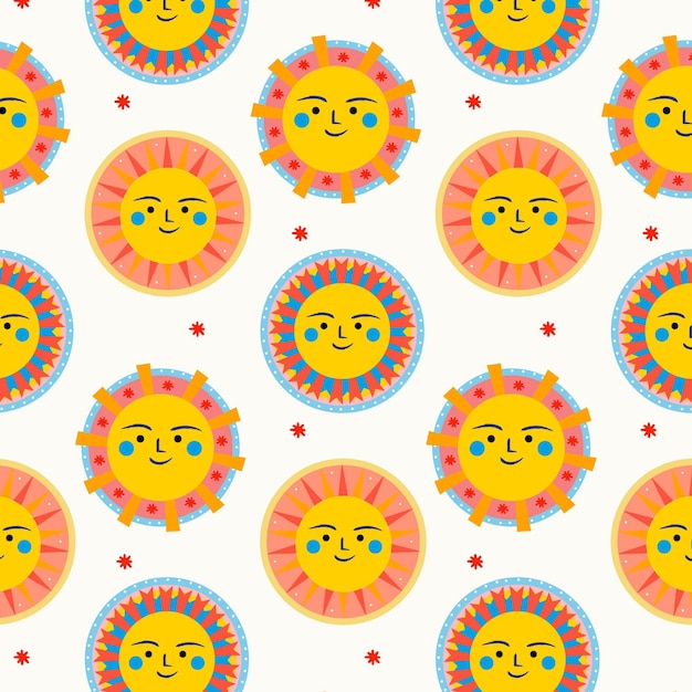 Hand drawn sun pattern