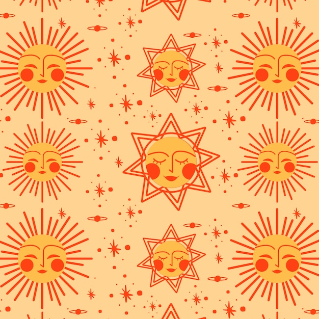 Free vector hand drawn sun pattern