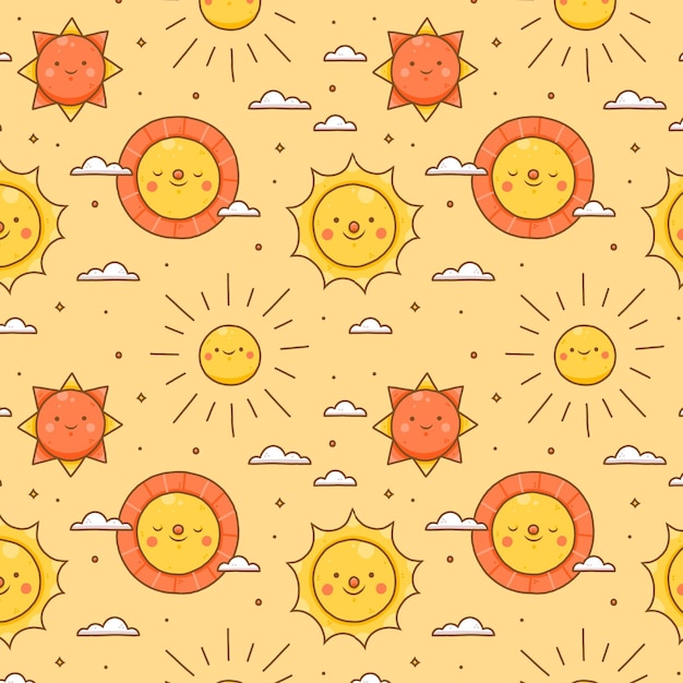 Free vector hand drawn sun pattern