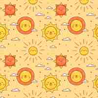 Free vector hand drawn sun pattern