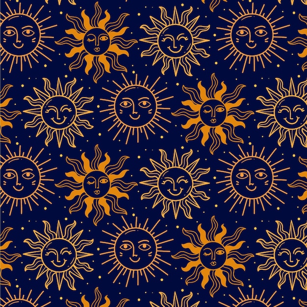 Free vector hand drawn sun pattern