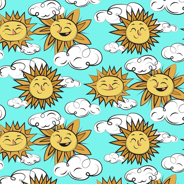 Free vector hand drawn sun pattern