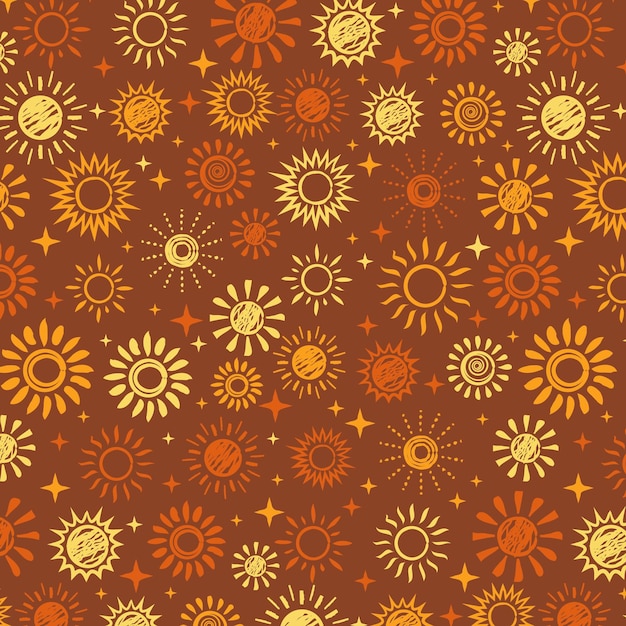 손으로 그린 된 태양 패턴