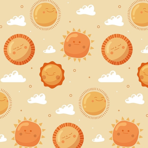 Free vector hand drawn sun pattern