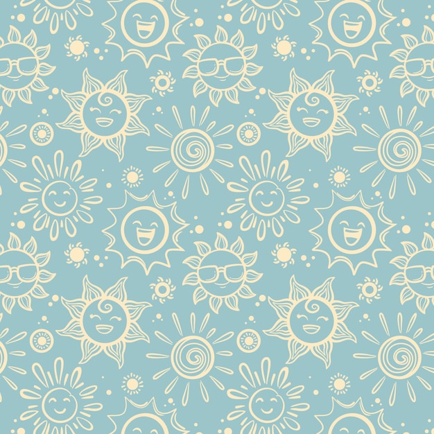 Hand drawn sun pattern