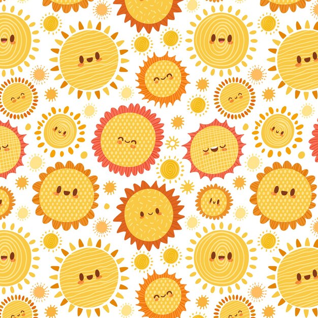 Hand drawn sun pattern