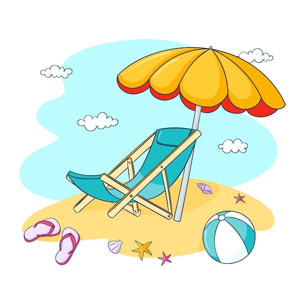 Free vector hand drawn sunbed illustration