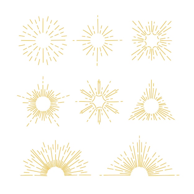 Free vector hand drawn sunburst collection