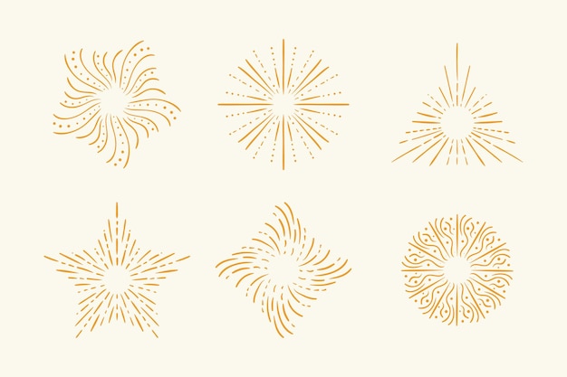 Free Vector hand drawn sunburst collection