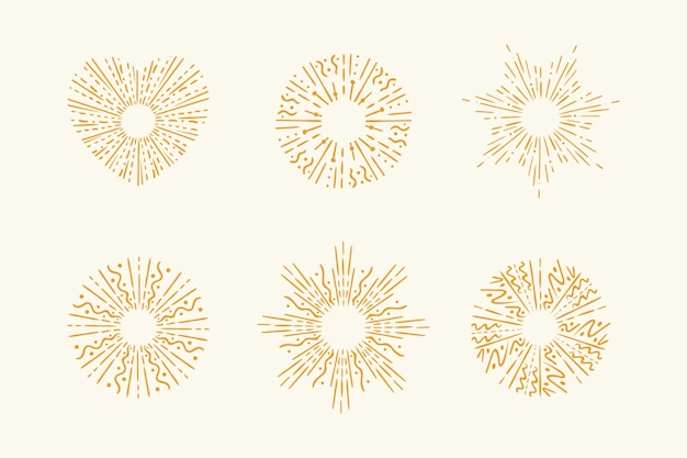 Free vector hand drawn sunburst collection