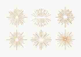 Free vector hand drawn sunburst collection