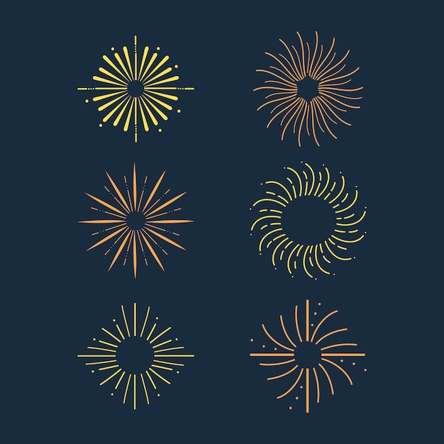 Free vector hand drawn sunburst collection