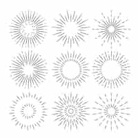 Free vector hand drawn sunburst collection