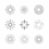 Free vector hand drawn sunbursts collection