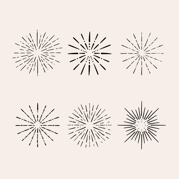 Hand drawn sunbursts collection