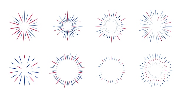 Free vector hand drawn sunbursts collection