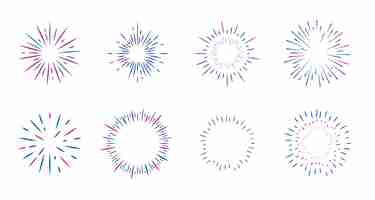 Free vector hand drawn sunbursts collection