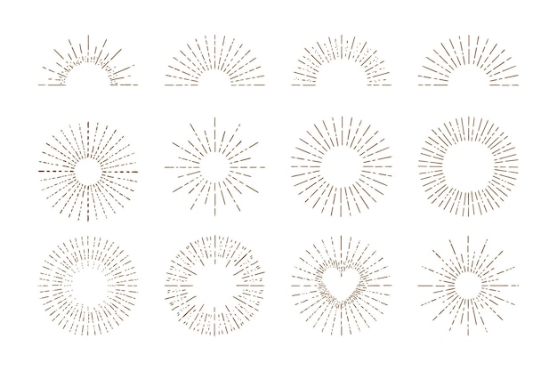 Free vector hand drawn sunbursts collection