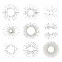 Free vector hand drawn sunbursts collection