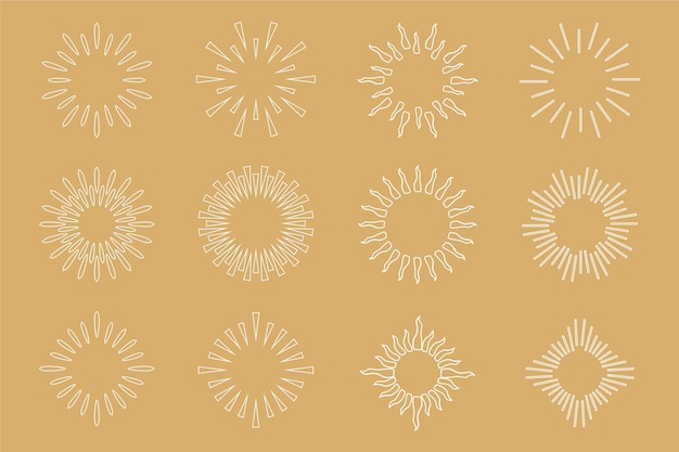 Free vector hand drawn sunbursts collection