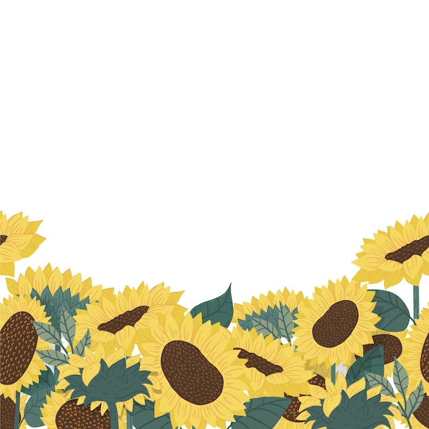 Free vector hand drawn sunflower border set