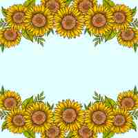 Free vector hand drawn sunflower border set