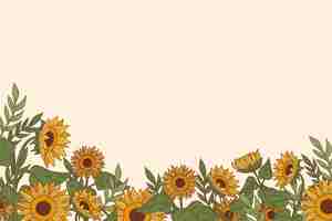 Free vector hand drawn  sunflower border