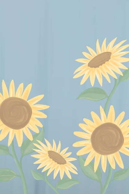 Free Vector hand drawn sunflower