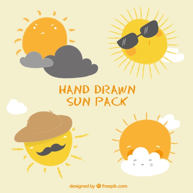 Hand drawn suns pack