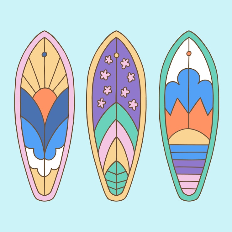 Free Vector hand drawn sup board collection